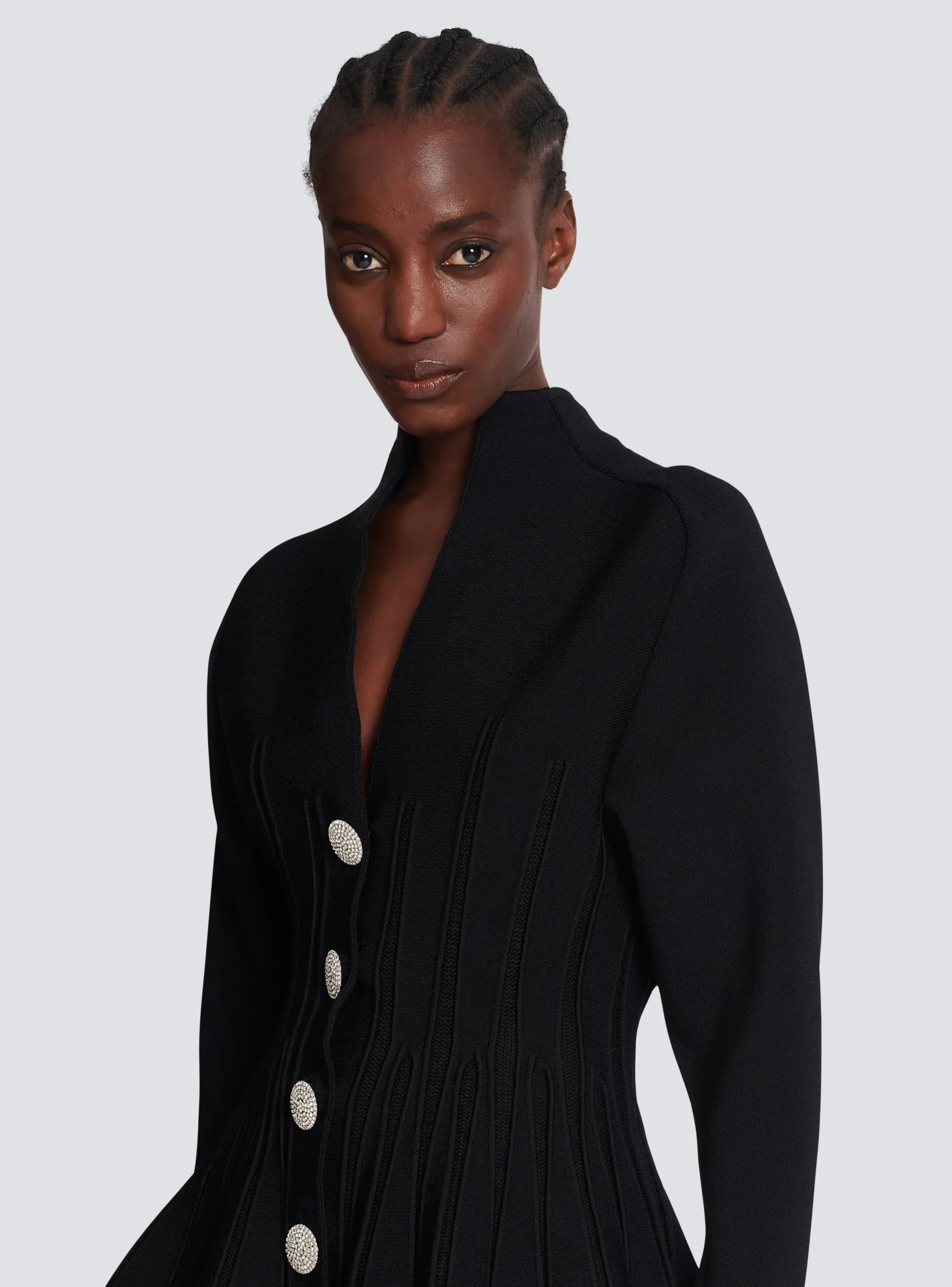 Ribbed Knit Peplum Cardigan-Balmain Discount