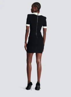 Ribbed Knit Polo Dress-Balmain Outlet