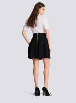 Ribbed Knit Skater Skirt-Balmain Store