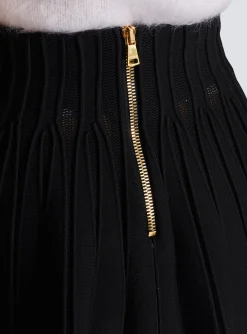 Ribbed Knit Skater Skirt-Balmain Store