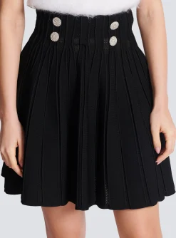 Ribbed Knit Skater Skirt-Balmain Store