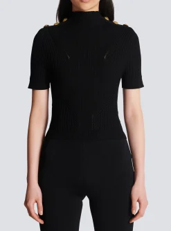 Ribbed Knit Top-Balmain Best Sale