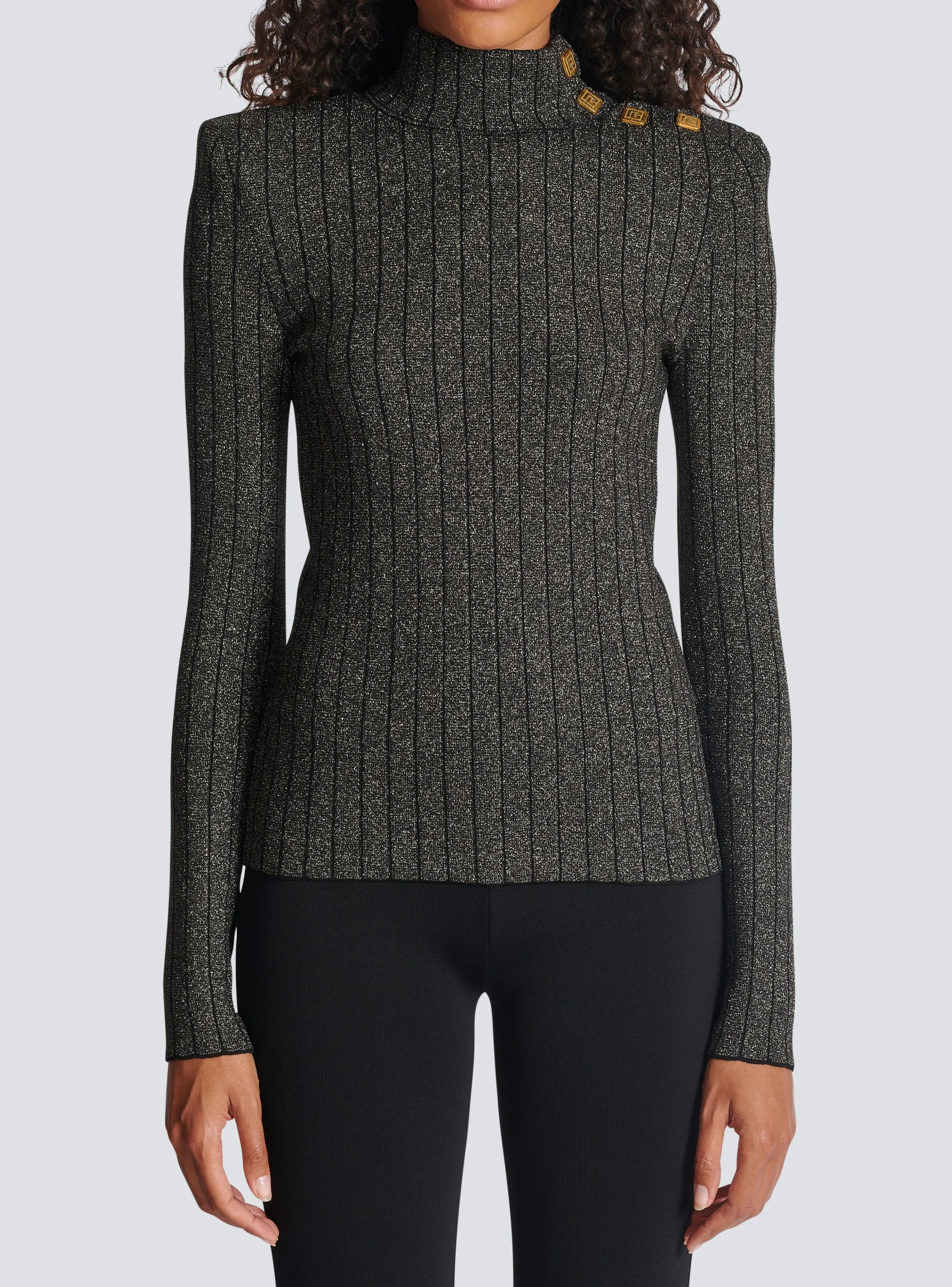 Ribbed Lurex Knit Jumper-Balmain New
