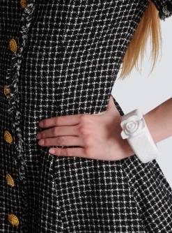 Rose And Grid Resin Cuff-Balmain Store