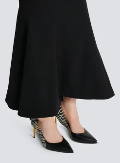 Ruby Monogrammed Leather Slingbacks-Balmain Discount