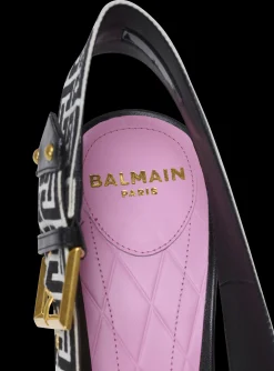 Ruby Stiletto Slingbacks In Calfskin And PB Labyrinth Canvas-Balmain New
