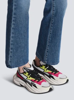 Run-Row Leather And Nylon Trainers-Balmain Cheap