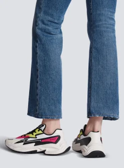 Run-Row Leather And Nylon Trainers-Balmain Cheap