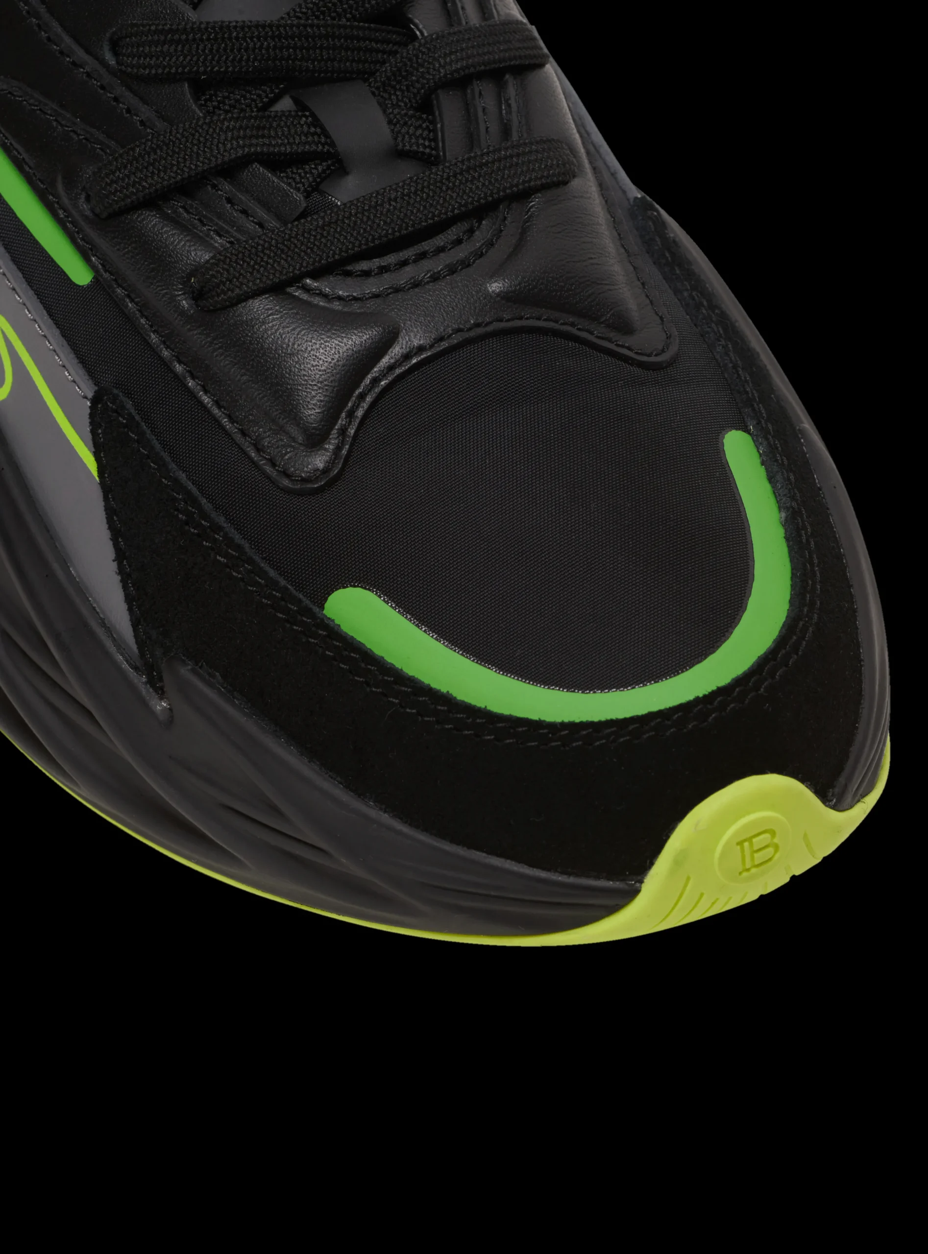 Run-Row Leather And Nylon Trainers-Balmain Outlet
