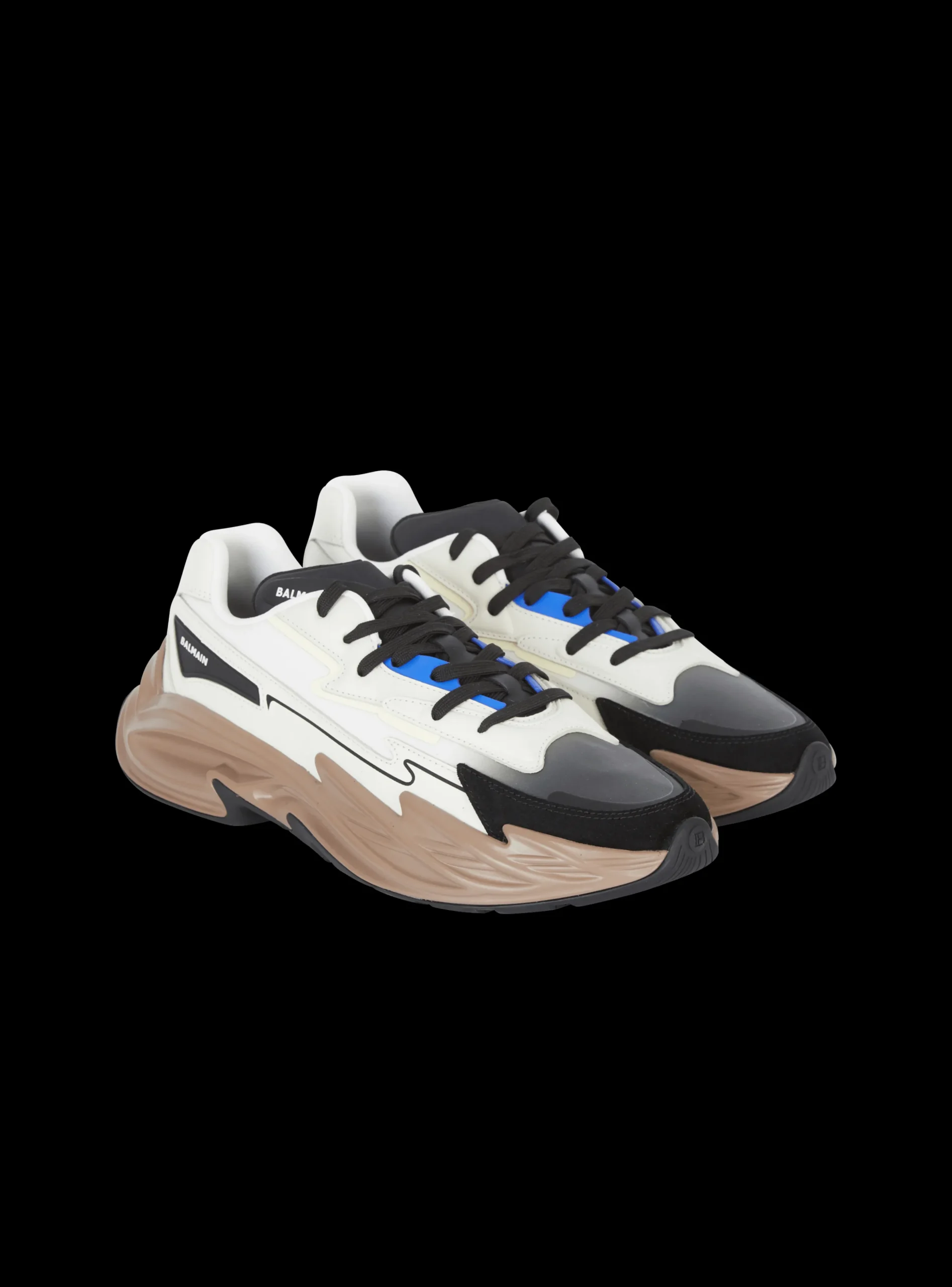 Run-Row Leather Trainers-Balmain Flash Sale