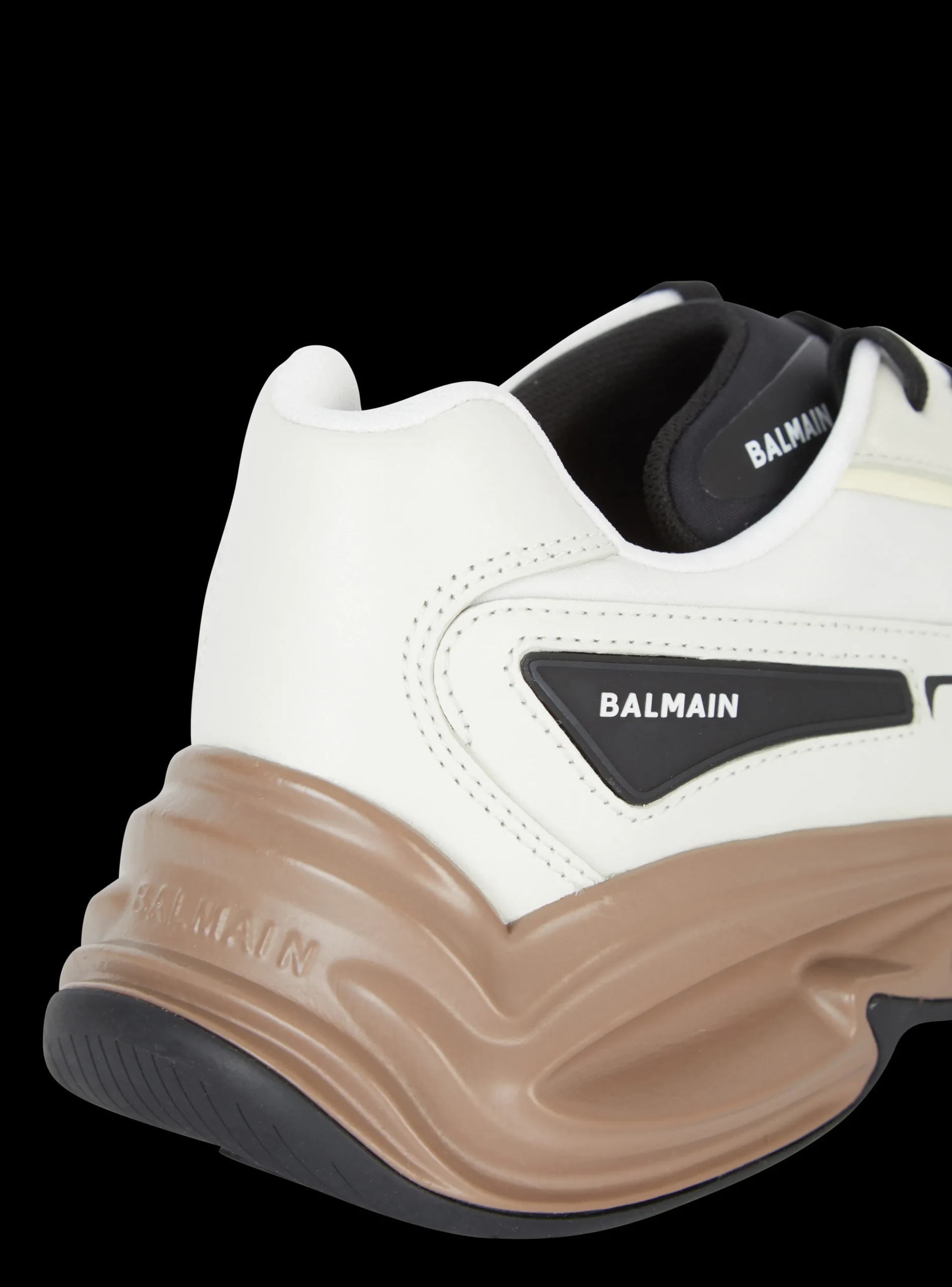 Run-Row Leather Trainers-Balmain Flash Sale
