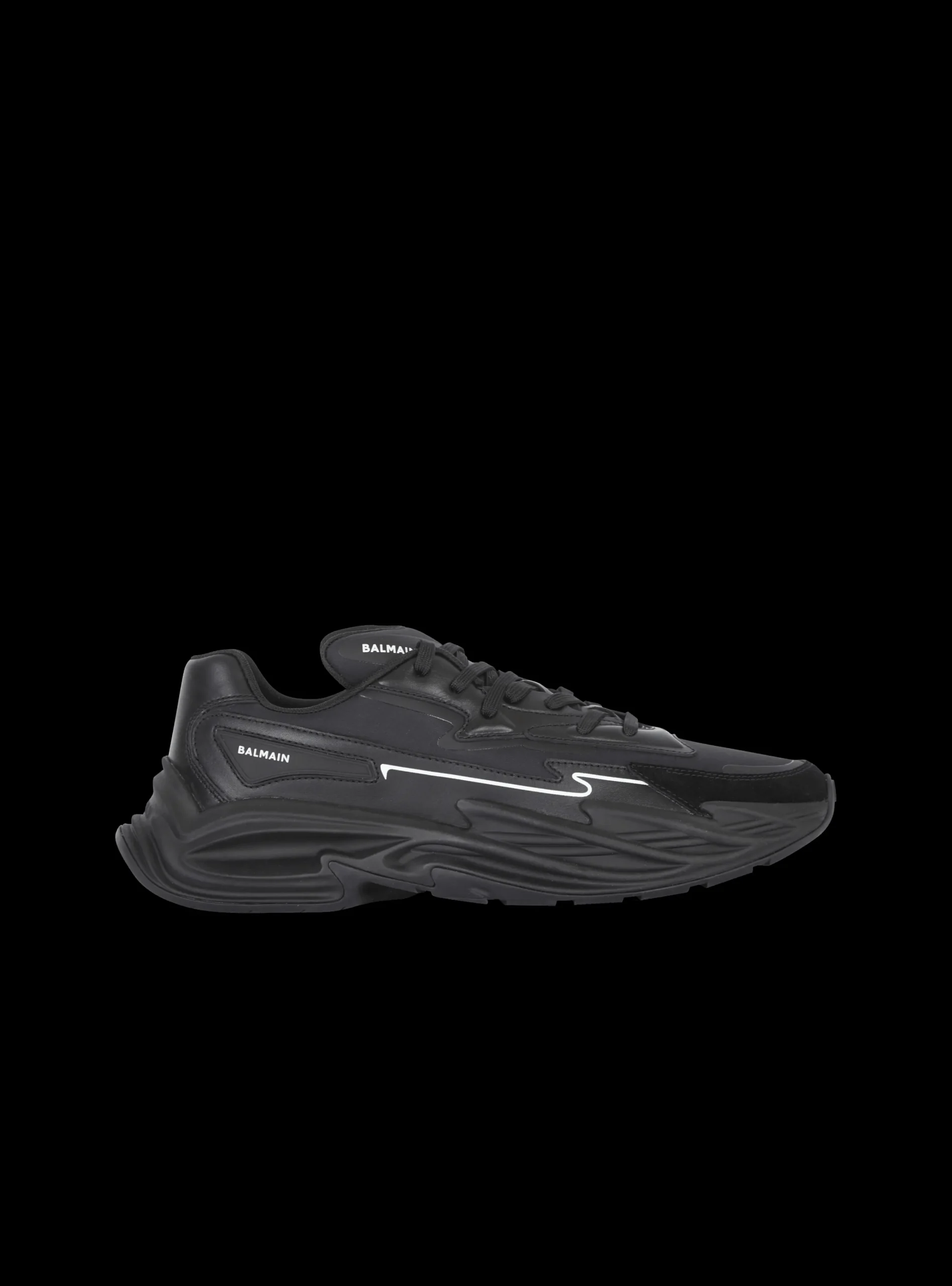 Run-Row Leather Trainers-Balmain New