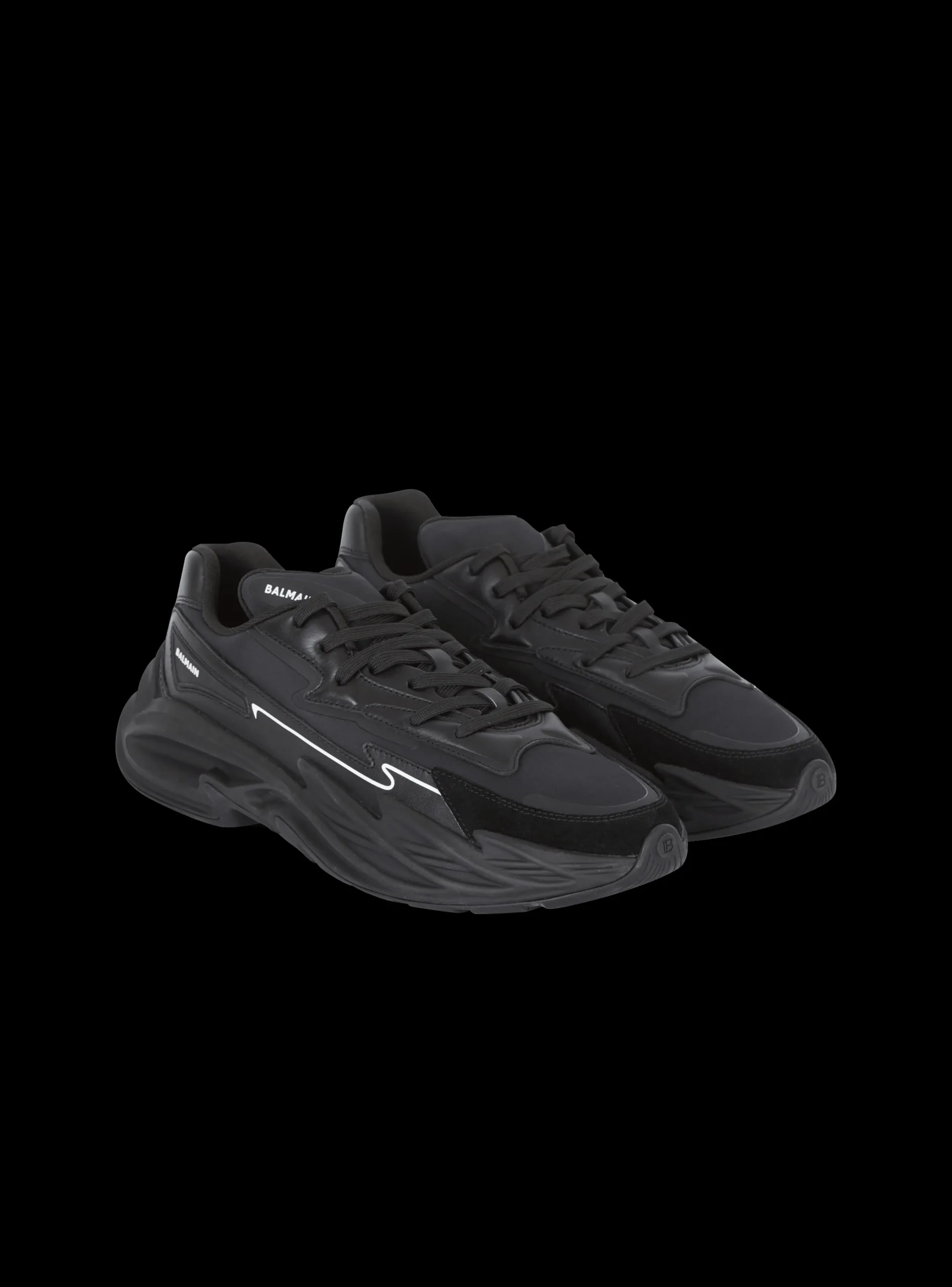 Run-Row Leather Trainers-Balmain New