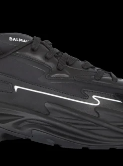Run-Row Leather Trainers-Balmain New