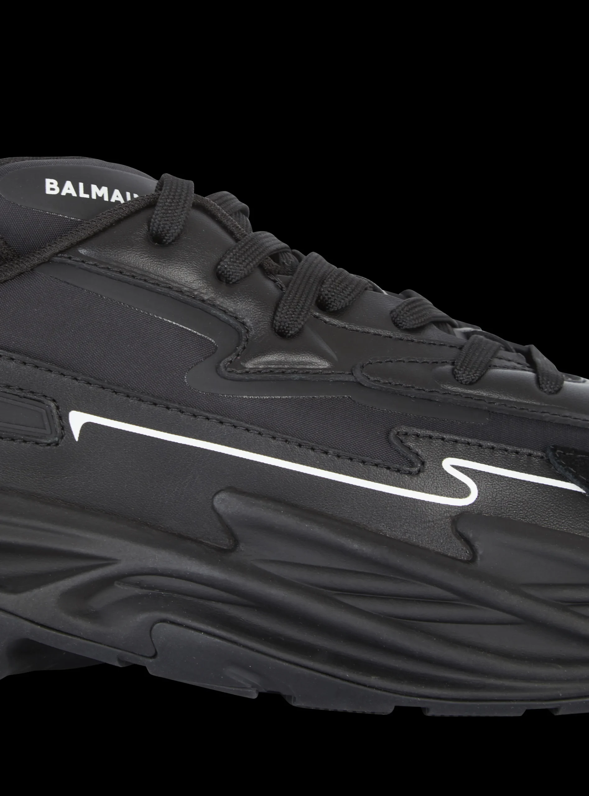 Run-Row Leather Trainers-Balmain New