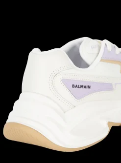 Run-Row Leather Trainers-Balmain Discount