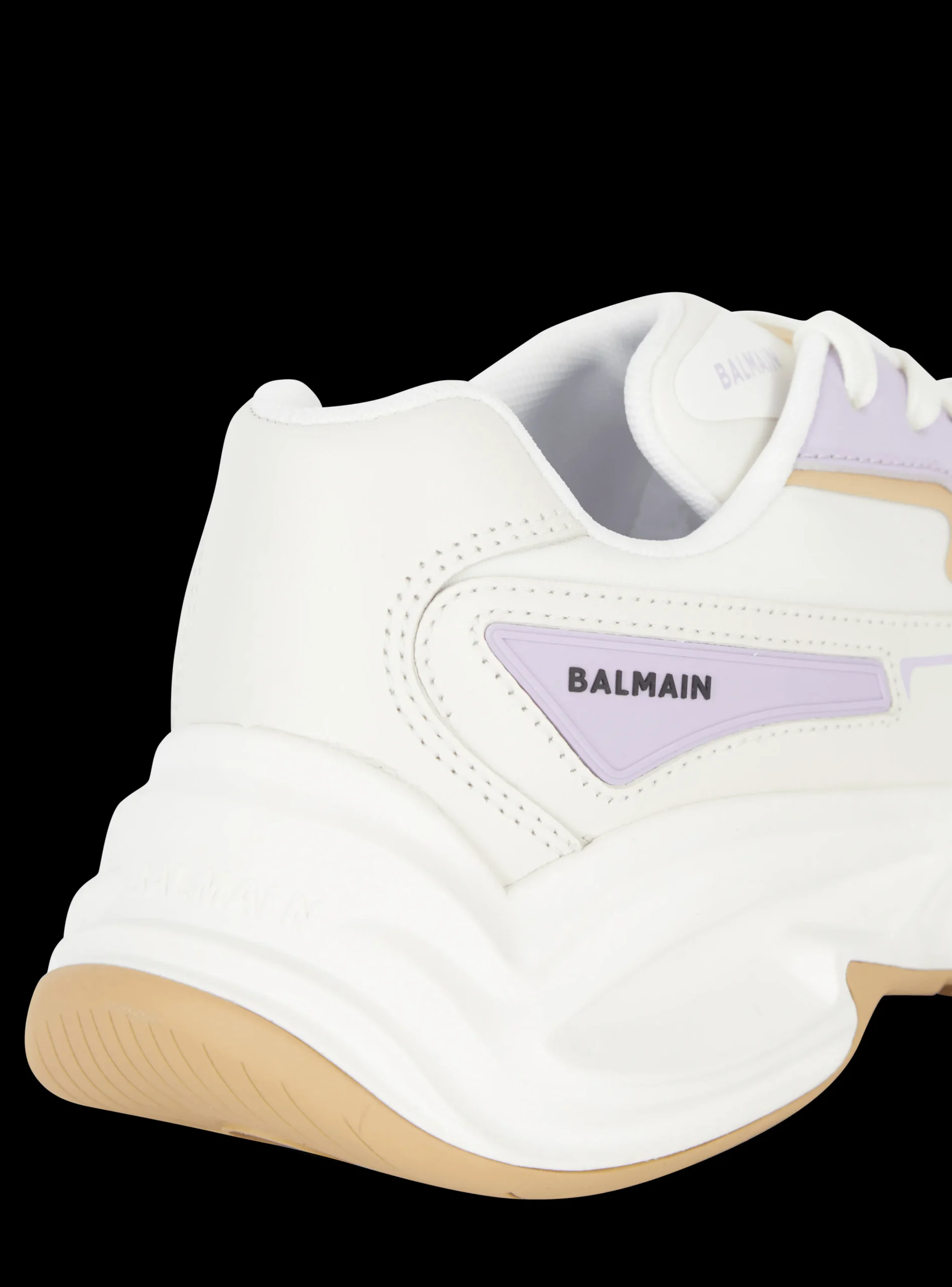 Run-Row Leather Trainers-Balmain Discount