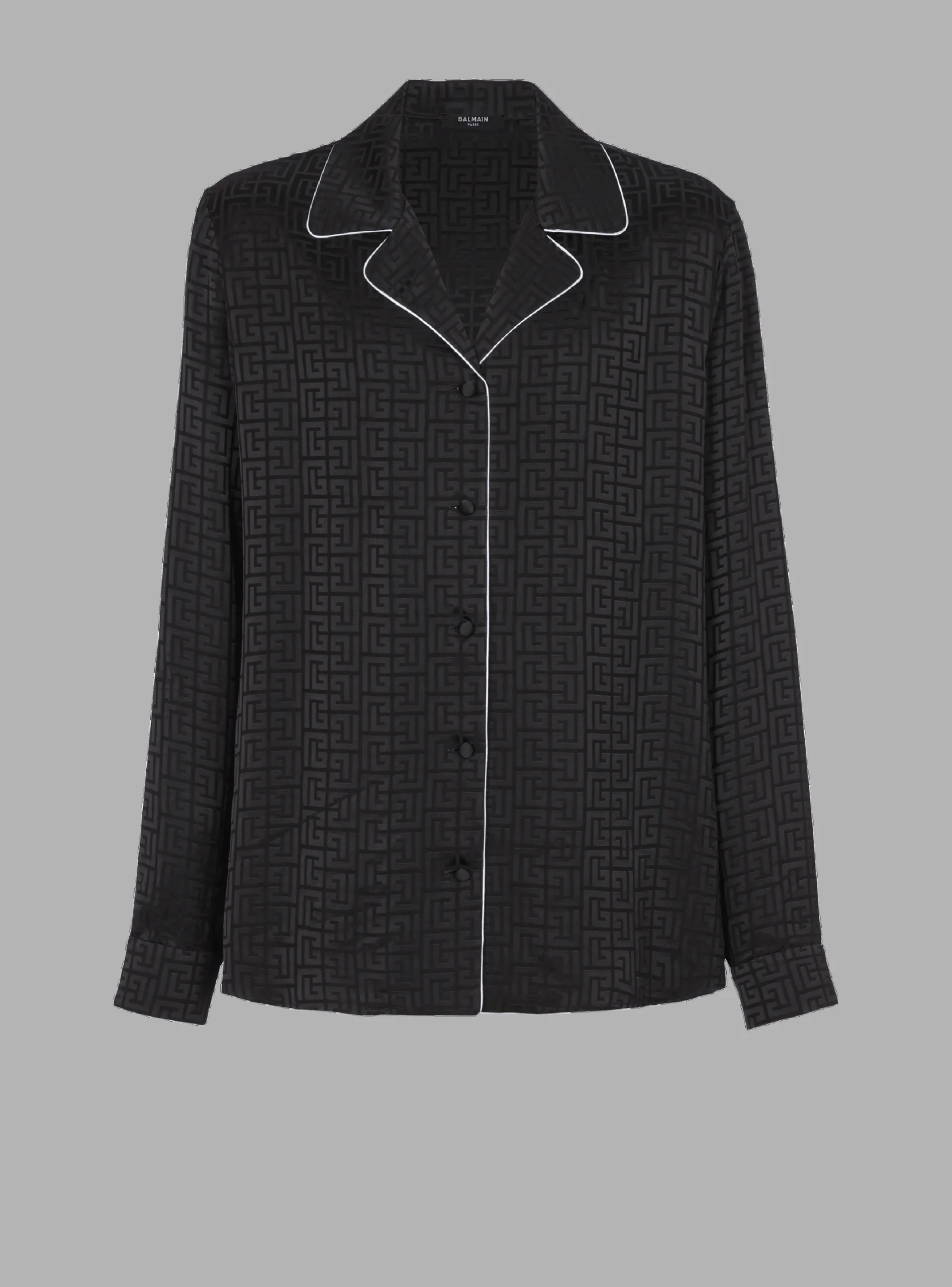 Satin Monogram Jacquard Shirt-Balmain Best