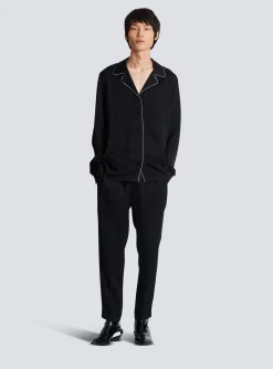 Satin Monogram Jacquard Shirt-Balmain Best