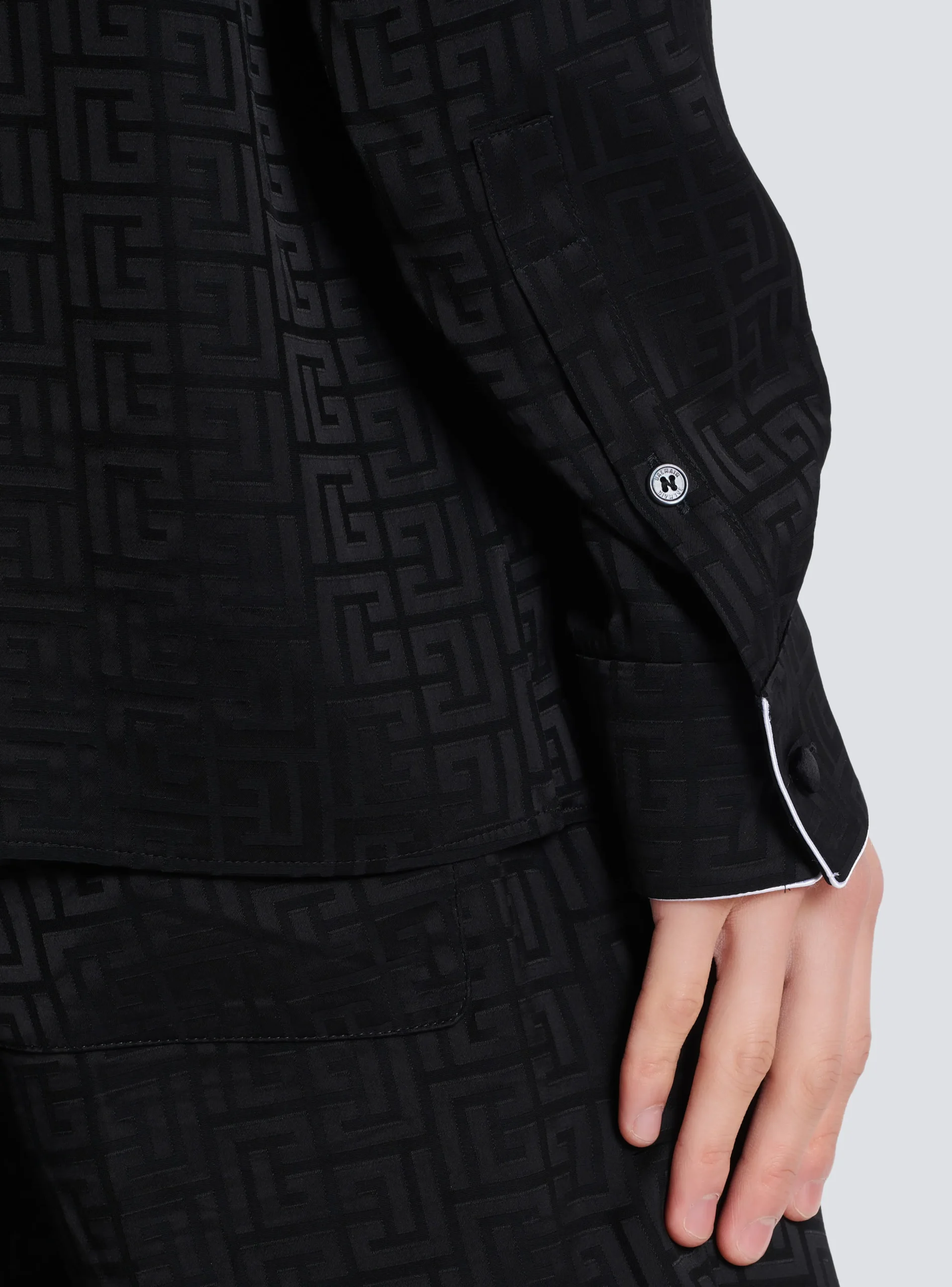 Satin Monogram Jacquard Shirt-Balmain Best