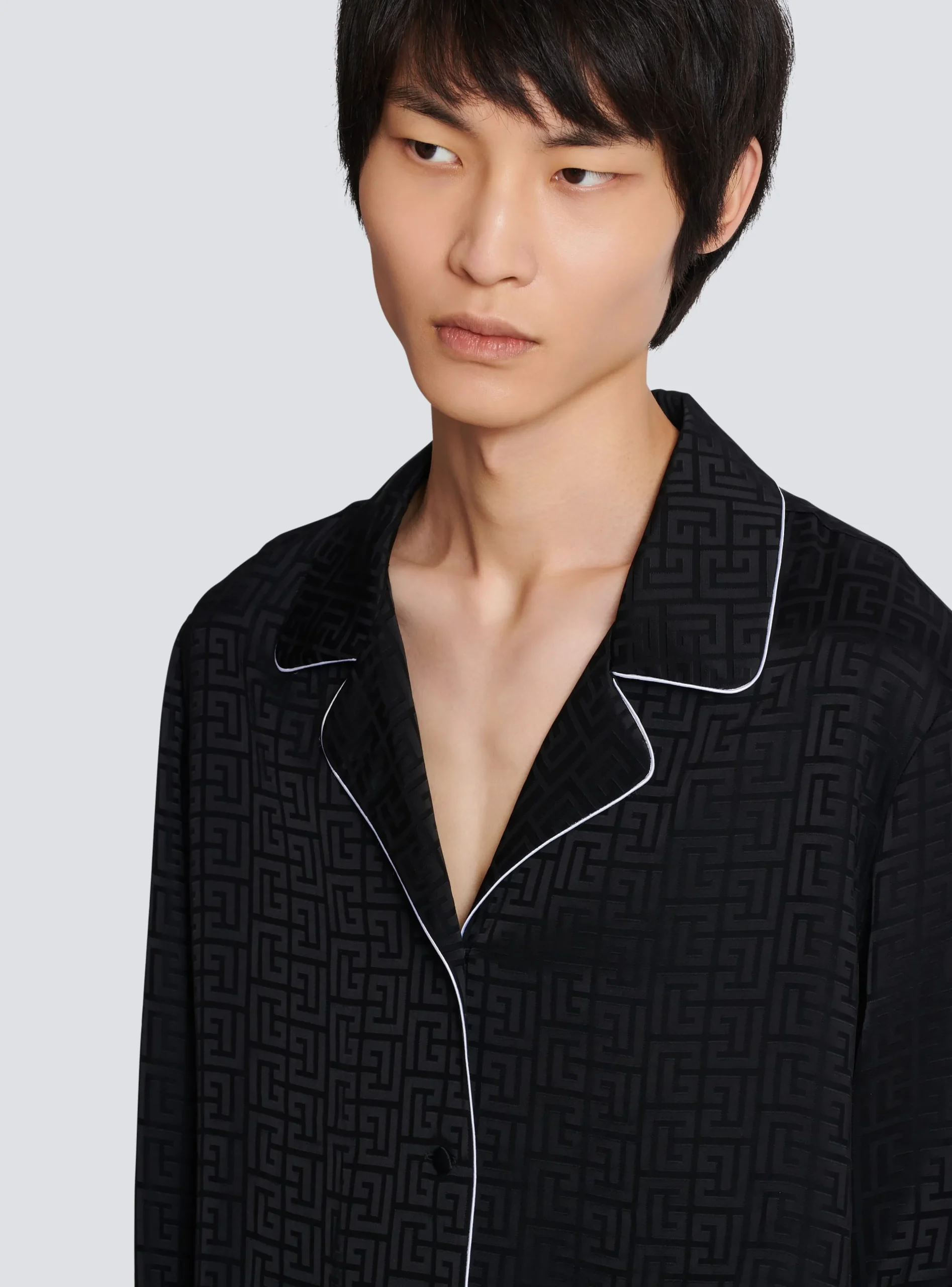 Satin Monogram Jacquard Shirt-Balmain Best