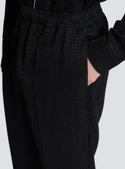 Satin Monogram Jacquard Trousers-Balmain Best