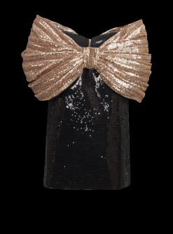 Sequinned Dress With Oversized Bow-Balmain Flash Sale