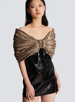 Sequinned Dress With Oversized Bow-Balmain Flash Sale