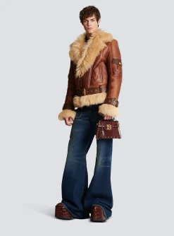 Sheepskin Aviator Jacket-Balmain Shop