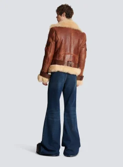 Sheepskin Aviator Jacket-Balmain Shop