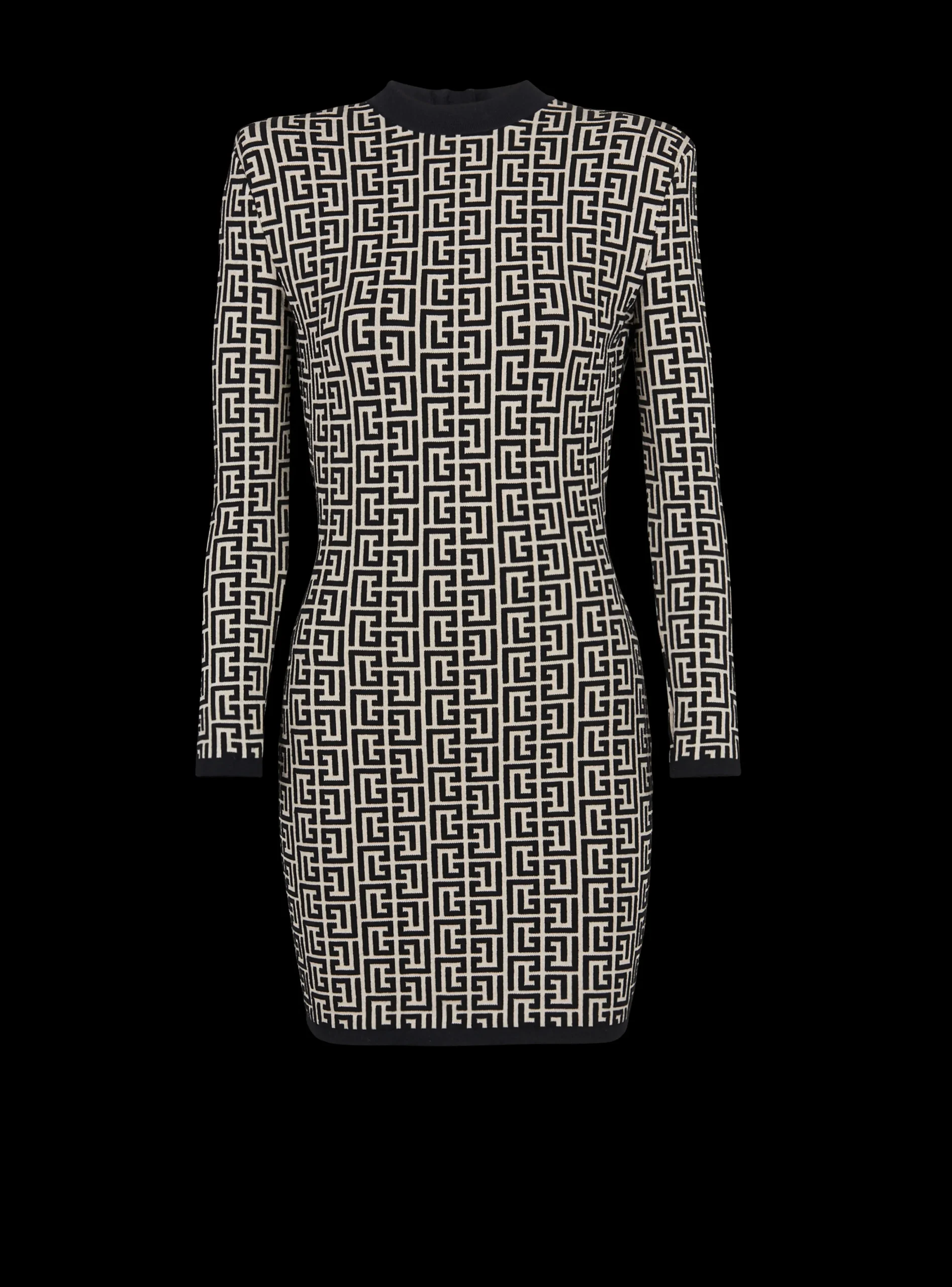Short Bicolor Jacquard Dress With Monogram-Balmain Hot