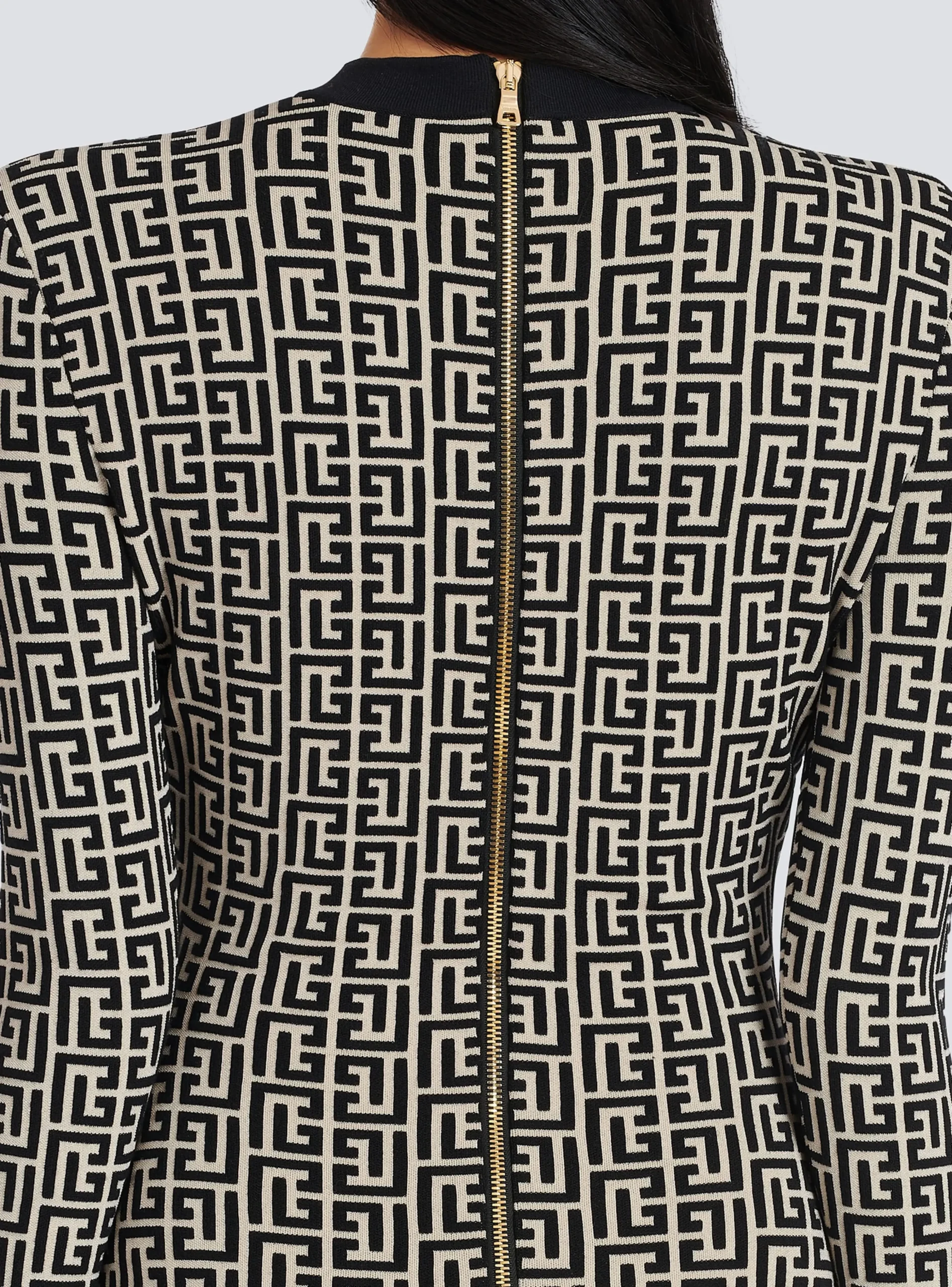 Short Bicolor Jacquard Dress With Monogram-Balmain Hot