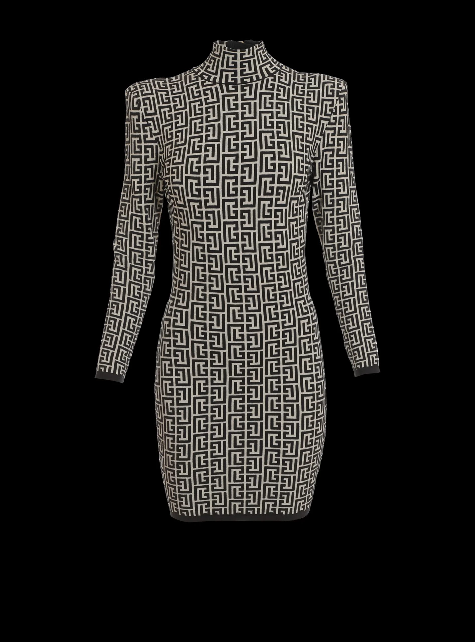 Short Bicolor Jacquard Knit Dress With Monogram-Balmain Discount