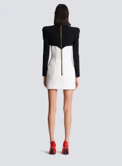 Short Buttoned Crepe Dress-Balmain Cheap