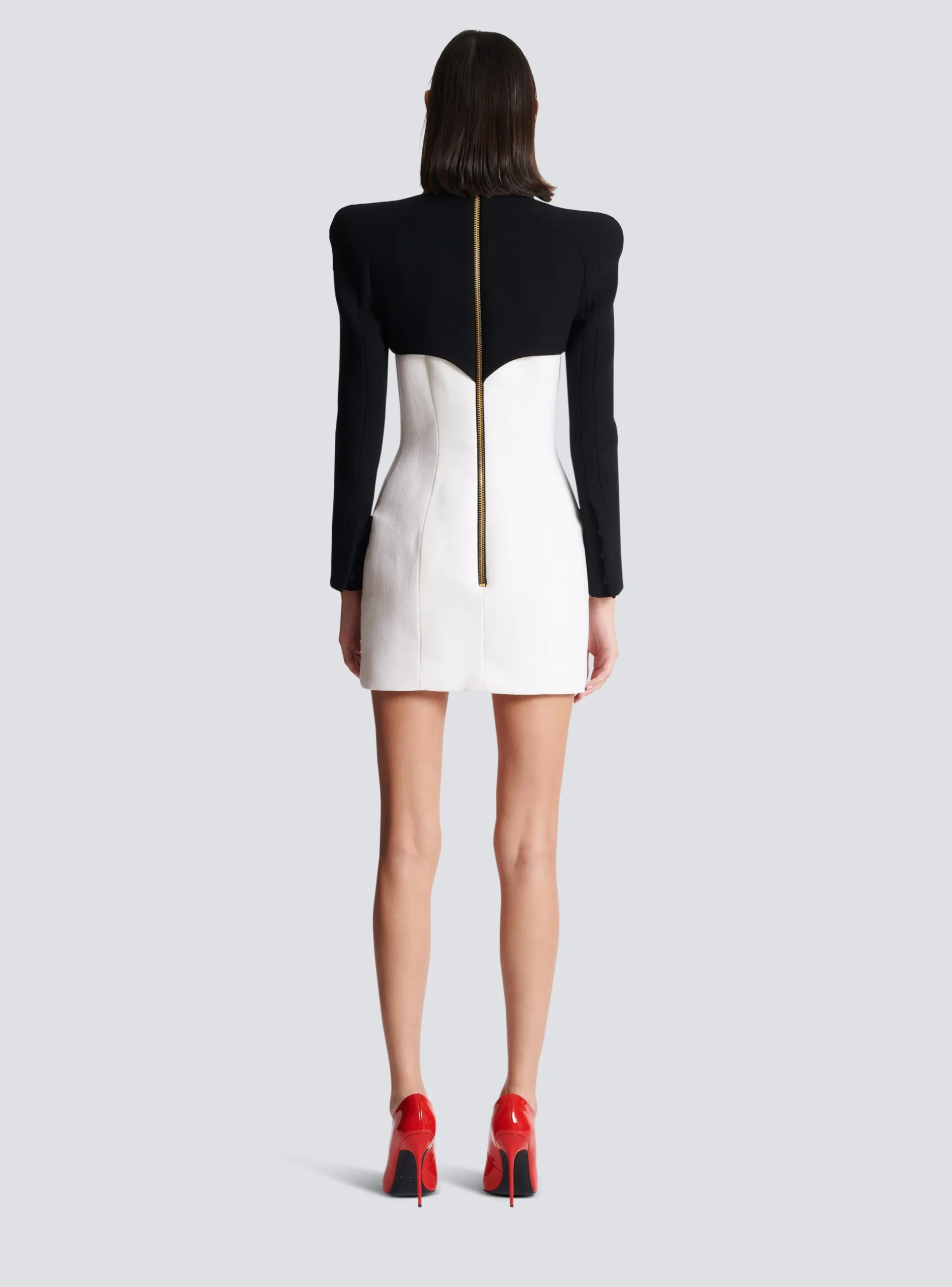 Short Buttoned Crepe Dress-Balmain Cheap