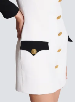 Short Buttoned Crepe Dress-Balmain Cheap