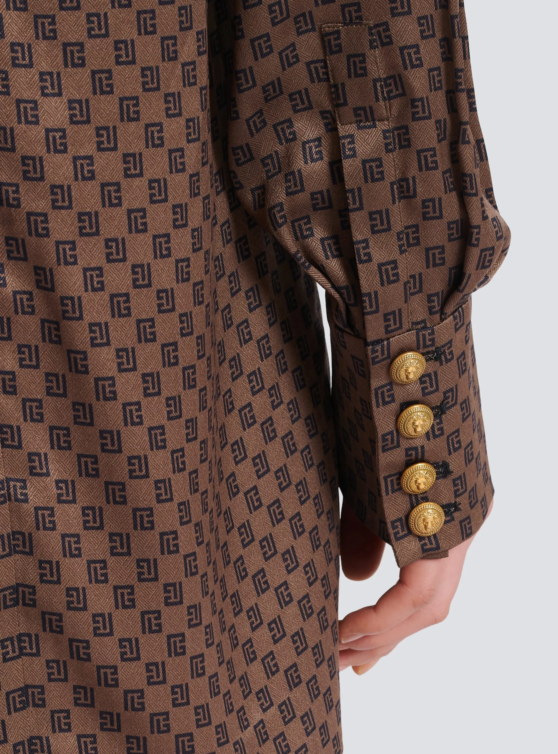 Short Dress With A Large Bow And Mini Monogram Print-Balmain Best