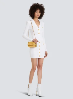 Short Eco-designed Knit Dress With Gold-tone Buttons-Balmain Clearance