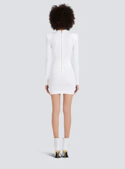 Short Eco-designed Knit Dress With Gold-tone Buttons-Balmain Clearance