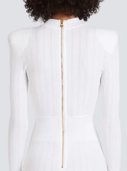 Short Eco-designed Knit Dress With Gold-tone Buttons-Balmain Clearance