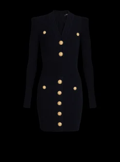 Short Eco-designed Knit Dress With Gold-tone Buttons-Balmain Best