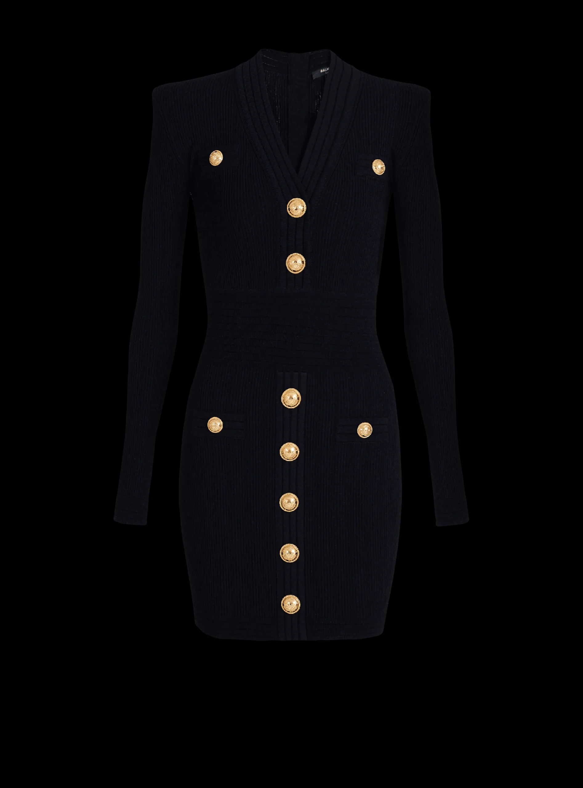 Short Eco-designed Knit Dress With Gold-tone Buttons-Balmain Best