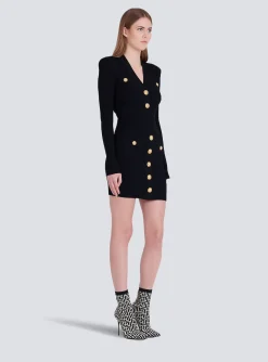 Short Eco-designed Knit Dress With Gold-tone Buttons-Balmain Best