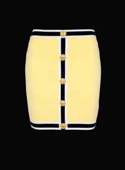 Short Knit Skirt With Buttons-Balmain New