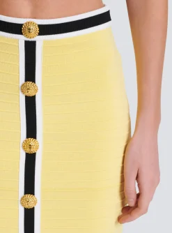 Short Knit Skirt With Buttons-Balmain New
