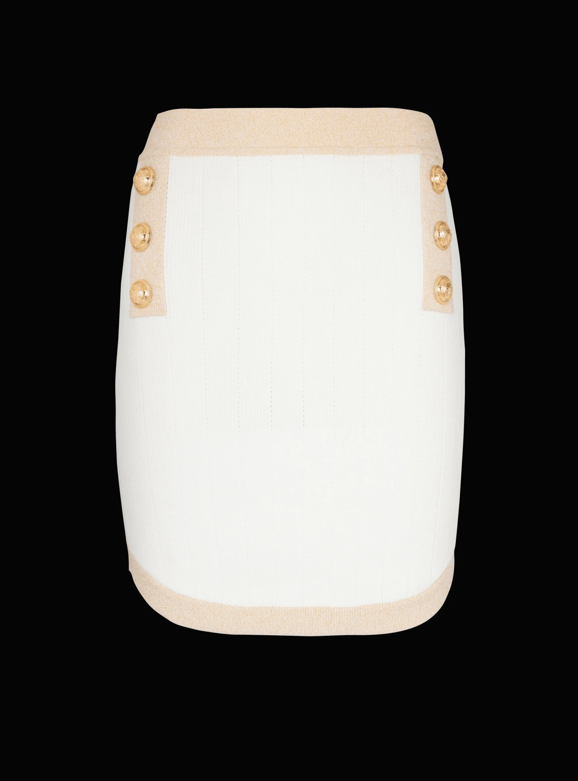 Short Knit Skirt With Gold Trim-Balmain Best