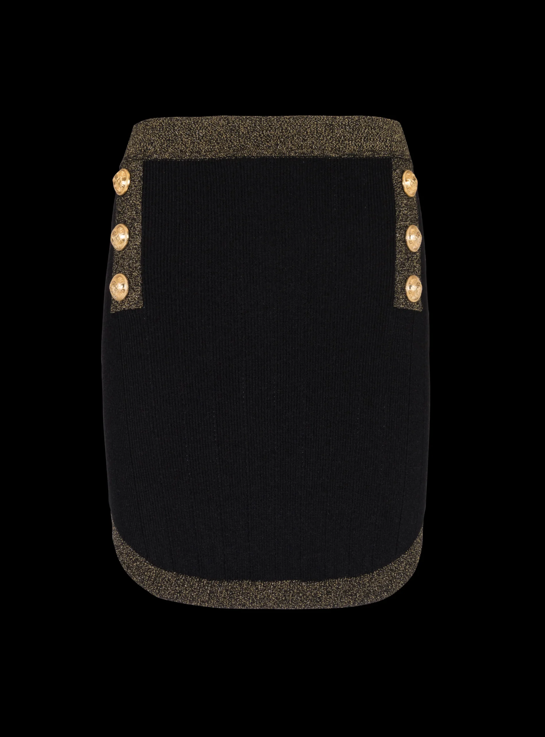 Short Knit Skirt With Gold Trim-Balmain Sale