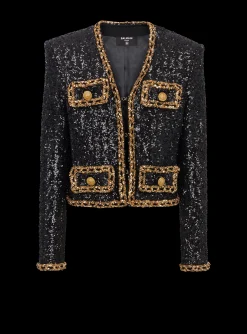 Short Sequin Jacket-Balmain Outlet