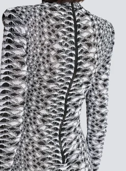 Short Snakeskin Textured Knit Dress-Balmain Online