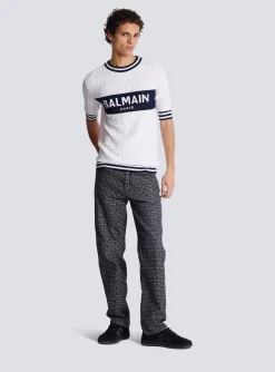 Short-sleeved PB Labyrinth Knit T-shirt-Balmain Best